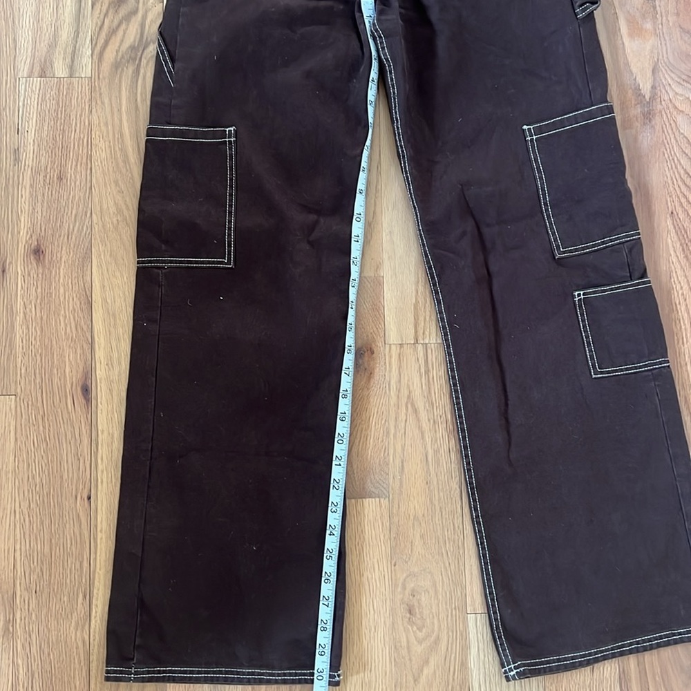 Zara - brown contrast stitch cargo pants - size 2 - 100% cotton - Picture 8 of 9